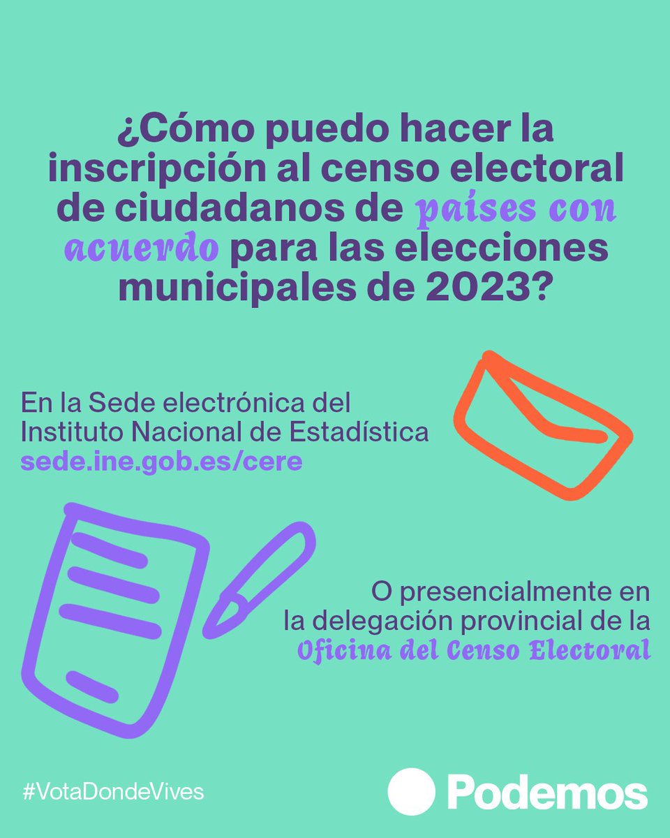 litzirj's tweet photo. Para ejercer tu derecho a voto en las próximas elecciones municipales, tienes que hacer tu inscripción en el censo electoral hasta el 15 de enero.
#VotaDondeVives https://t.co/2YMAzBebQA