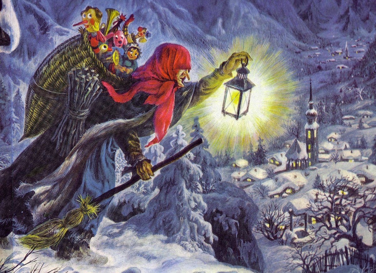 La Befana is a kind Christmas witch who delivers presents to Italian children on Epiphany Eve. I hope she is good to them tonight. #Befana #ofdarkandmacabre #winterfolklore