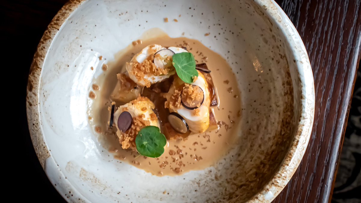 Will Webster (@webbo1991) on Twitter photo Pan roasted monkfish, bovril and cultured cream sauce, salsify, bone marrow crumb, pedro ximenez vinegar gel. Big flavours on this one <a href="/ShibdenMill/">ShibdenMill</a> Pan roasted monkfish, bovril and cultured cream sauce, salsify, bone marrow crumb, pedro ximenez vinegar gel. Big flavours on this one <a href="/ShibdenMill/">ShibdenMill</a>