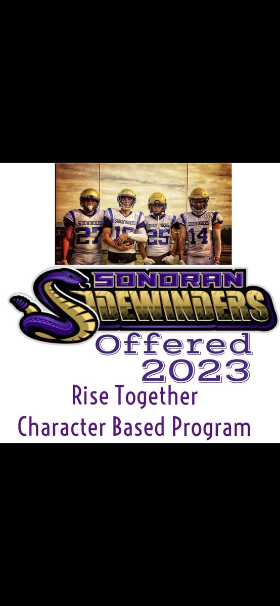 Blessed to receive an offer from the Sonoran Sidewinders. Thank you <a href="/CoachRivas3/">Miguel Rivas</a> <a href="/Sidewinders_FB/">SidewindersFootball</a> .
