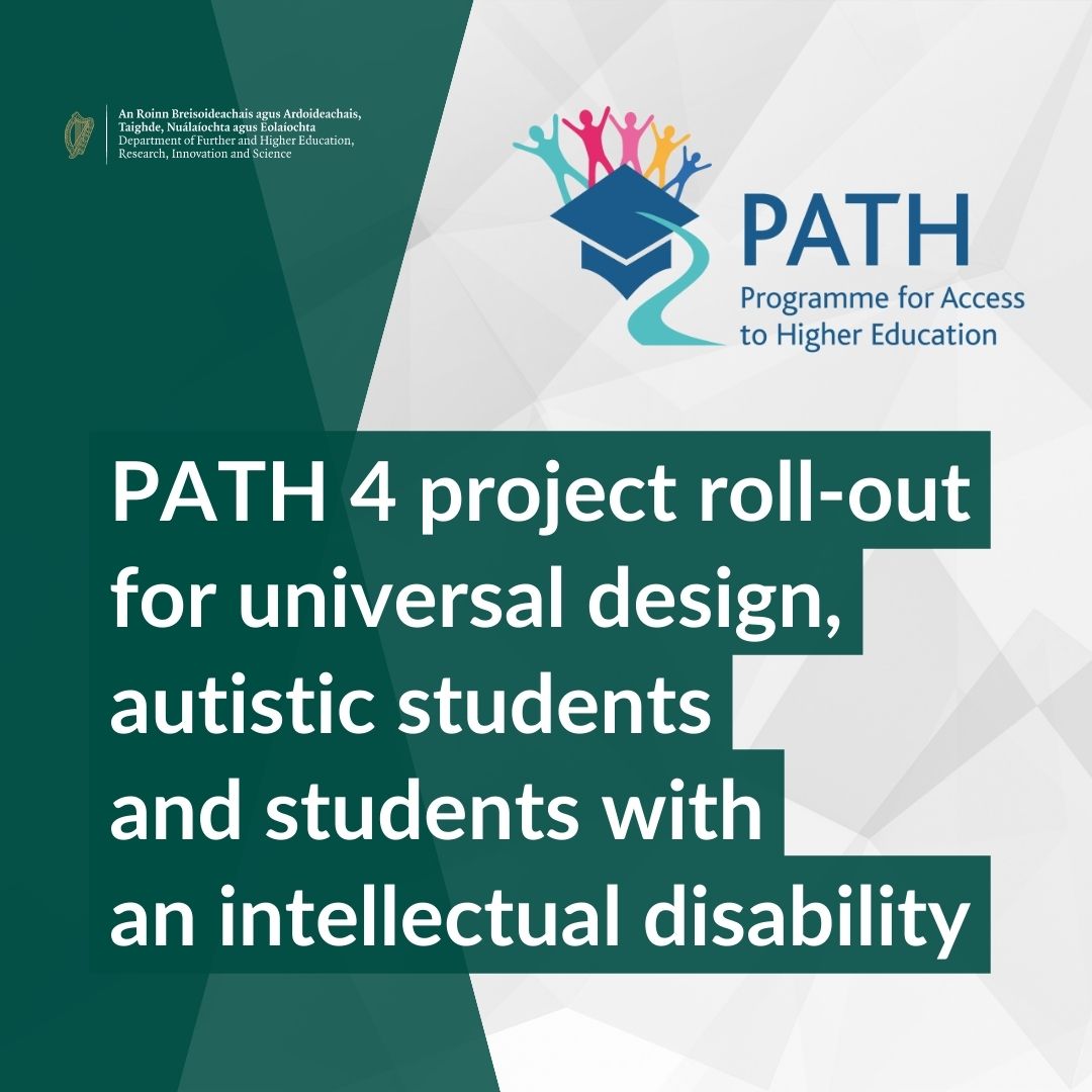 DeptofFHed's tweet photo. Minister Harris announces PATH 4 project roll-out for universal design, autistic students and students with an intellectual disability.
https://t.co/d05jR90frK
@SimonHarrisTD @hea_irl @NDAIreland https://t.co/VRH403AymV