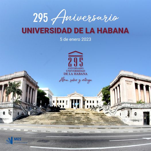 Felicidades a los colegas de la <a href="/UdeLaHabana/">Universidad de La Habana</a> en el 295 Aniv. de la fundación de tan prestigiosa universidad.  #Cuba. #CubaEduca #CubaPorLaVida <a href="/RosarioPentn1/">Rosario Pentón</a> <a href="/DiazCanelB/">Miguel Díaz-Canel Bermúdez</a> <a href="/CubaMES/">MES</a>