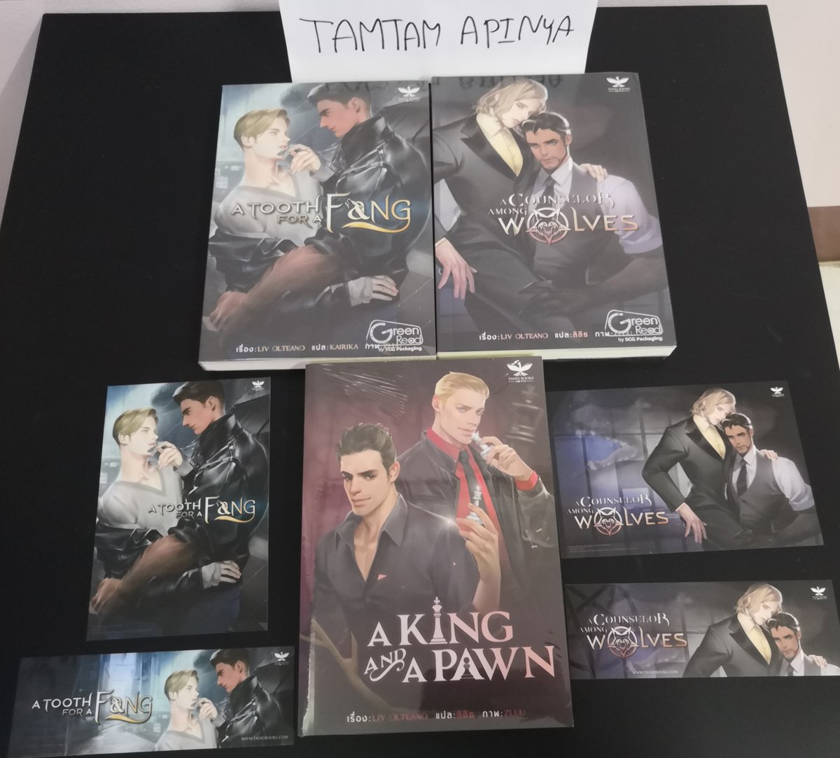 TammeeTam's tweet photo. เซต The tooth for a fang + a counsulor amoung wolves +a king and a pawn(เล่มนี้ มือ1 ในซีล)​ แปลฝรั่ง 800 รวมส่ง
#นิยายวายมือสอง #นิยายวายแนะนํา #นิยายวายแปล #นาบู #NABU https://t.co/37mb8VfPfG