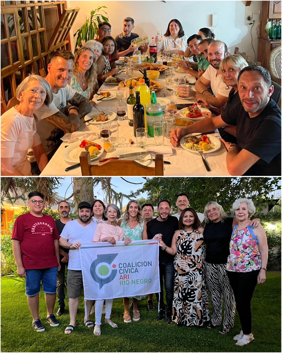 Compartí una cena con los referentes de la CCARI del alto valle (Roca, Cipolletti, Villa Regina y Allen). Visitarlos en su lugar, escuchar sus opiniones y necesidades es la forma de estrechar nuestro vínculo y de trabajar para seguir fortaleciendo nuestro partido en todo el país.