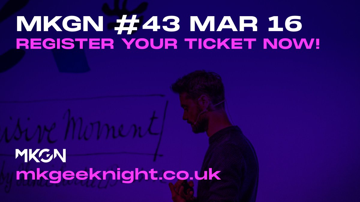 #MKGN is back on March 16th and tickets are available. We're looking forward to announcing the speakers soon.

Snap up your ticket now! mkgeeknight.co.uk/#tickets