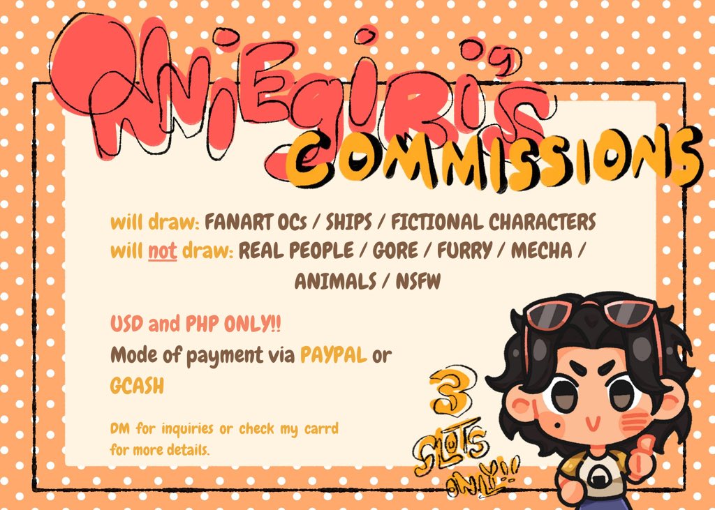 [HELP RT / SHARE 🧡] 

opening 3 slots to save up for tuition fees n uni expenses for the upcoming sem ^^)// 

dm me for inquiries or check: https://t.co/HALWmhvFDb for more details 🙌 