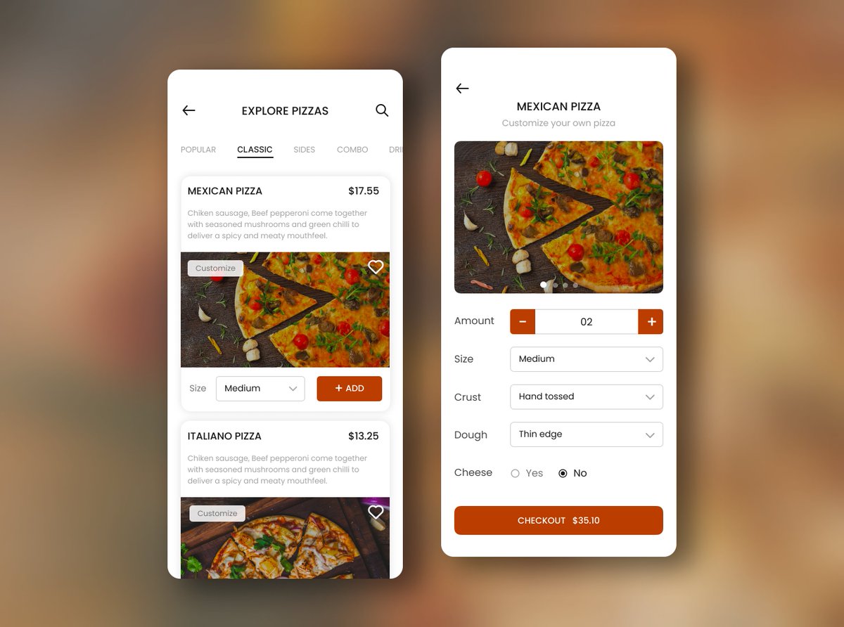 bonyhabib's tweet photo. Daily UI 033 - Product Customization
Behance: https://t.co/ewYUxmfFzg
Dribbble: https://t.co/NAXLtTwEiA
#dailyui #ProductCustomization #product #customization #food #foodorder #pizza #onlinefoodorder #takeaway #mobileapp #app #mobile #uxdesign #ui #ux #uiux #uiuxdesign https://t.co/MMRIuNeKuL