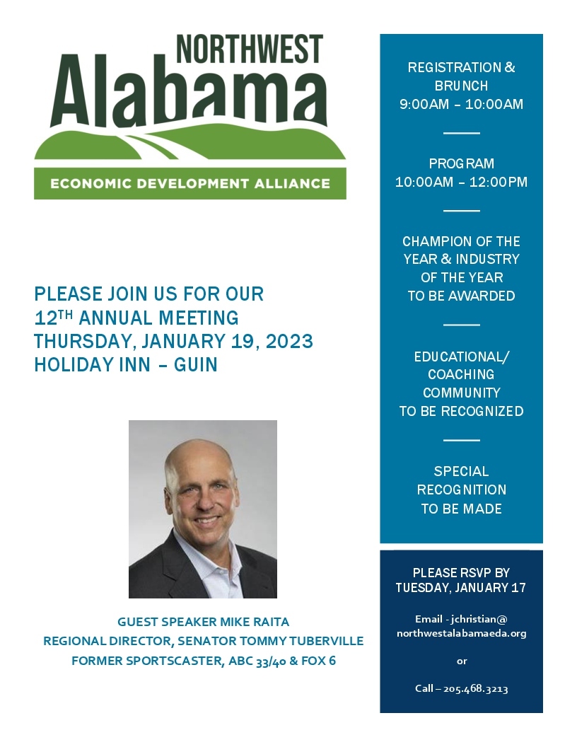 NWAlabamaEDA's tweet photo. Join us for our 12th Annual Meeting! https://t.co/KNj199ank2 https://t.co/A9MjPeijgY