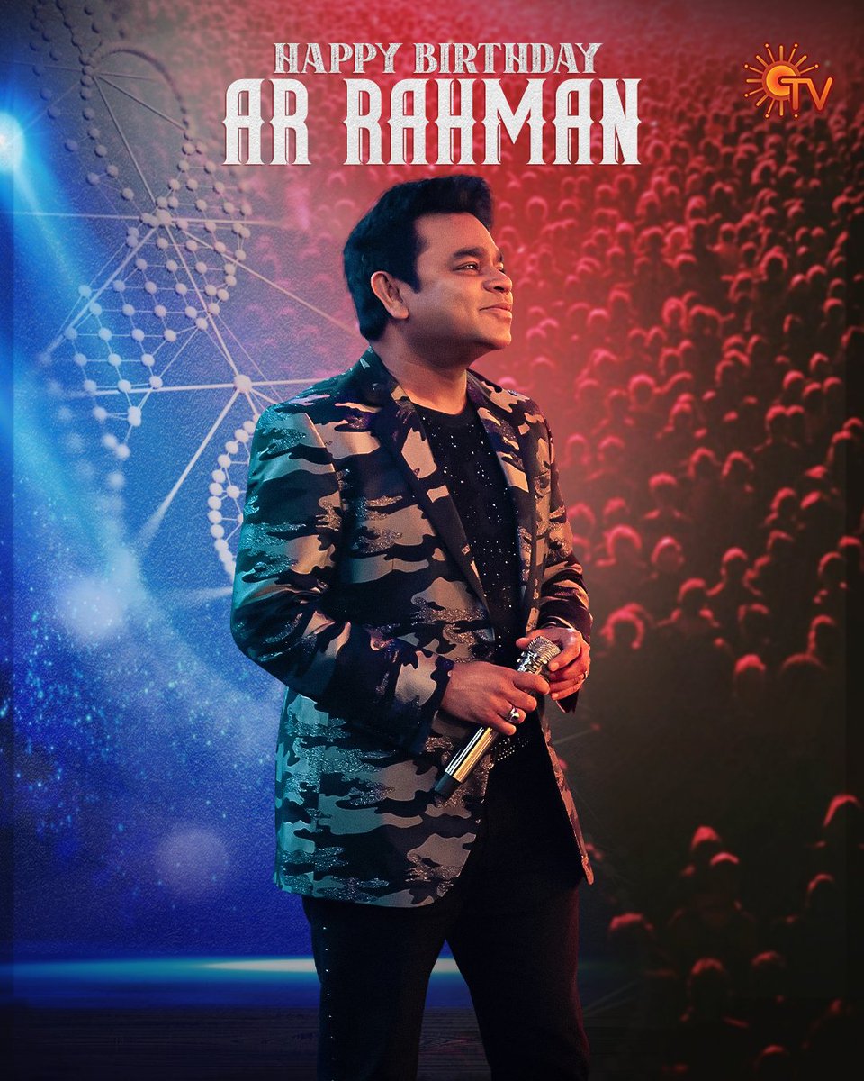 SunTV's tweet photo. “All my life I have had a choice of hate and love. I chose love and I am here.”

Happy Birthday To Our Isaipuyal @arrahman ❤️.

#HappyBirthdayARRahman #HBDARRahman https://t.co/T2hrUEwE94