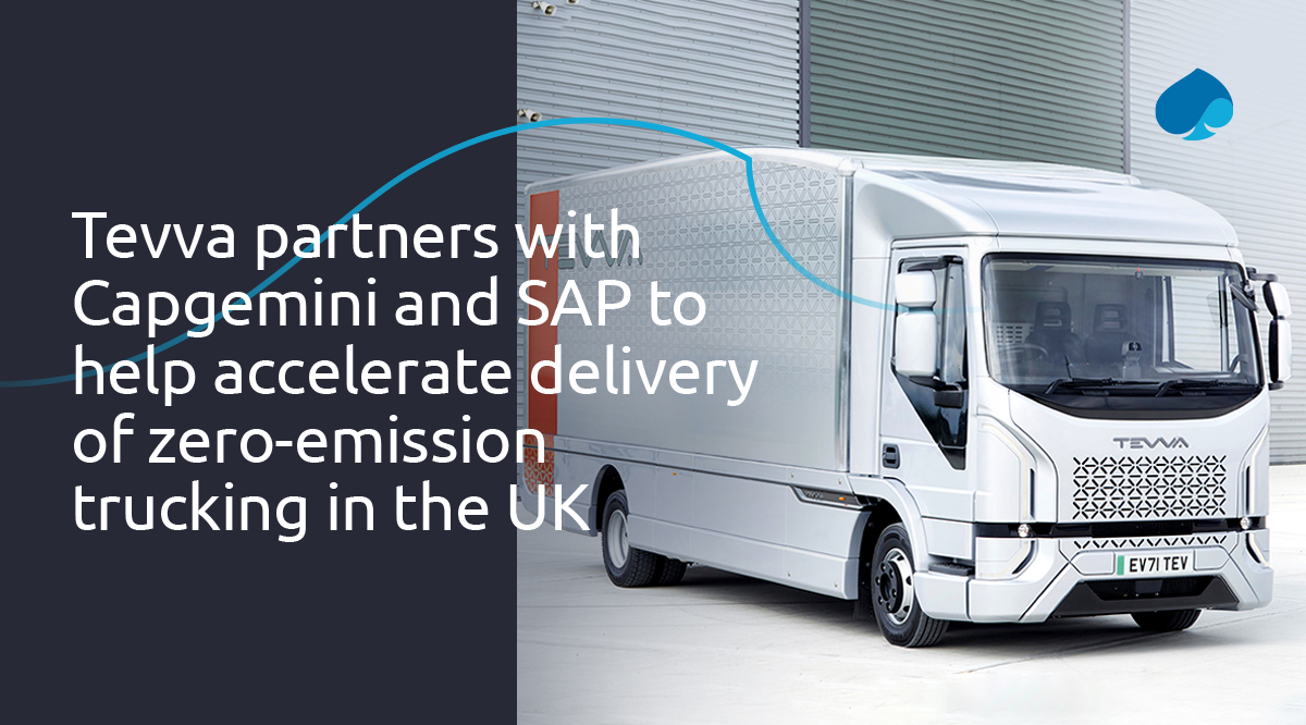 CapgeminiUK's tweet photo. Discover how Capgemini and SAP helped hydrogen-electric truck and technology manufacturer, @TevvaTrucks, future-proof its vision of delivering #sustainable transport &amp; logistics across the UK. Find out more: https://t.co/ct4Kp2nVOt
#capgeminiuk #cloud #AutomotiveIndustry https://t.co/7NUU5Sa2jk