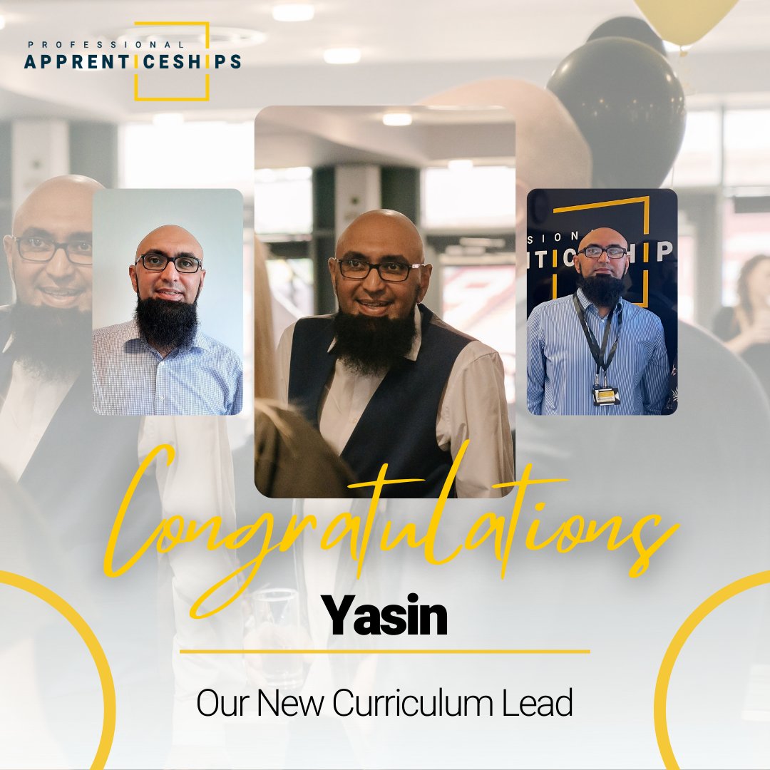 proapprentice's tweet photo. We are happy to announce that Yasin is our new Curriculum Lead! 🎓

Congratulations Yasin!

#Congratulations #Promotion #Congratulats #Curriculum #Education https://t.co/nYrHHeLCQj