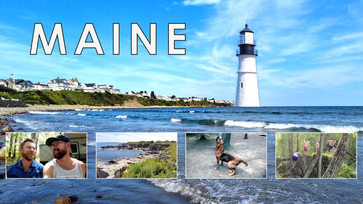 birdieandbambam's tweet photo. Birdie &amp; Bambam visit Maine

▶️ https://t.co/gFTvuFnCwh

Subscribe to our NEW CHANNEL: https://t.co/0XBKEJH1aP

#TravelVlog #AdventureTravel #GayCouple #Maine #PortlandME #YorkBeach #BugLight #PortlandHeadlight #Lighthouses #CopperBranch #Bloodhound #CliffJumper https://t.co/Gi2CDGCAm0