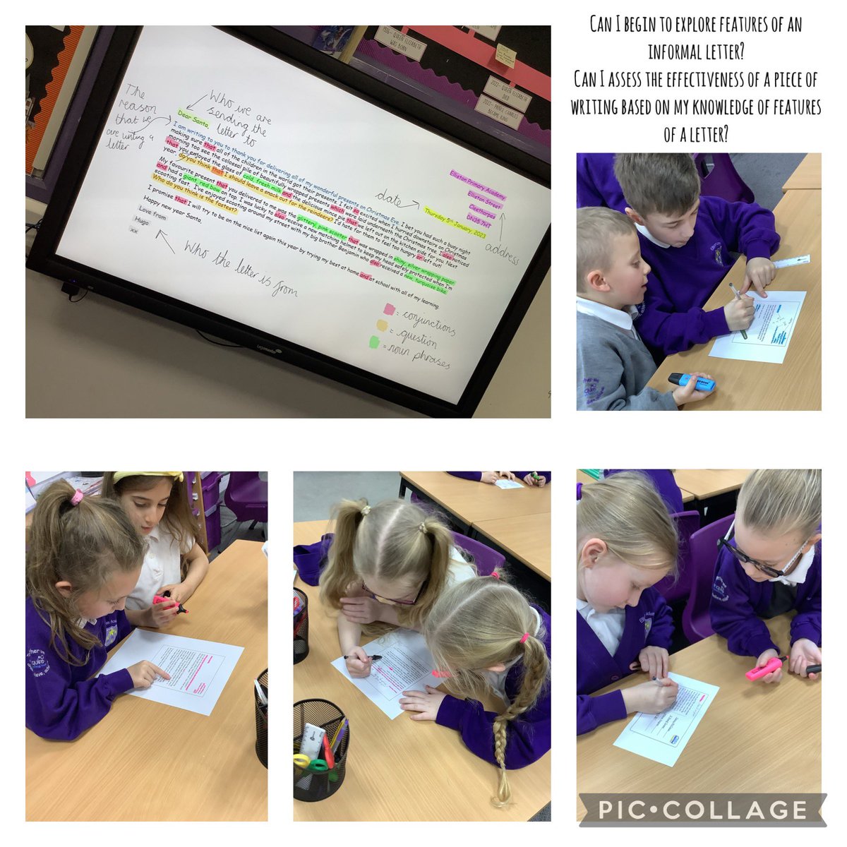 EllistonLynx's tweet photo. Lynx class became feature detectives this morning as they explored the features of an informal letter 🕵️‍♀️ They then began to critique the letters of others to see how well they had used the features and how they could further improve ✏️⭐️ https://t.co/gtj363qj2R