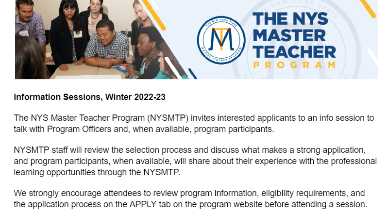NYS Master Teacher Program tweet media