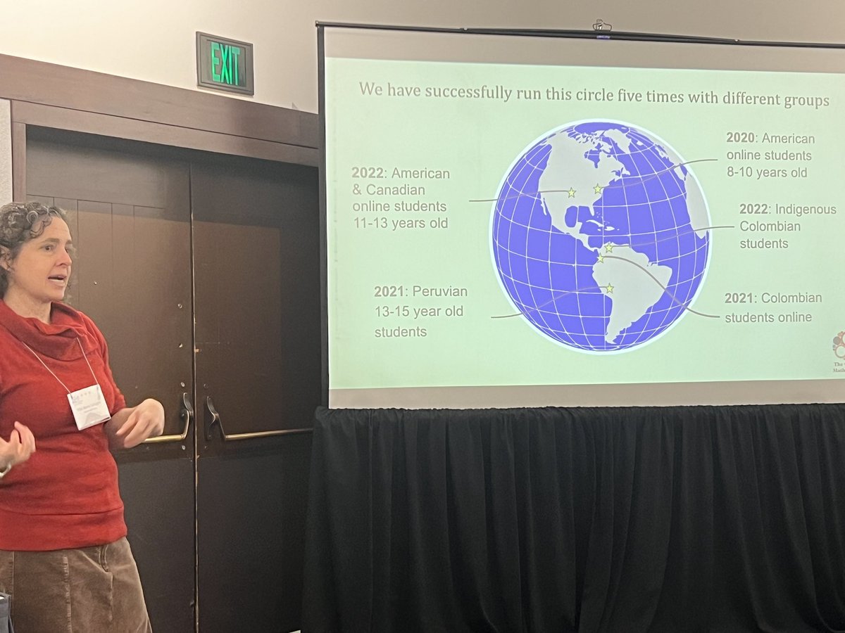 DrBrandyMath's tweet image. “It’s about using an accesible mystery to uncover everyone’s hidden math talents”- a great summary of #mathcircle goals from @TheMathCircle’s Tifin Catcagni