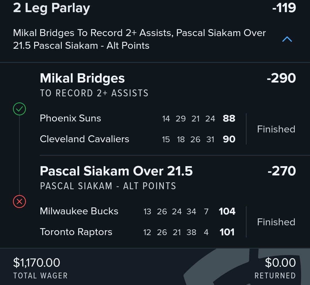Top_5_Guys's tweet photo. Siakam just couldn't get it done against the Bucks, we back at'em today! #Top5 #GamblingTwitter #TakemHowWeCanGetem #Top5Guys #Winning #fanduel #Parlay #10kchallenge #transparency #Putitup #TwitterLikeToSeeIt https://t.co/I5FsLZ8hkL