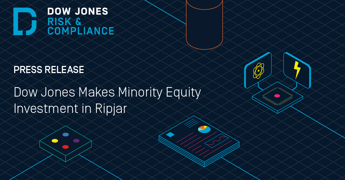 DJCompliance's tweet image. #PressRelease Dow Jones announces an equity investment in @Ripjar, a global leader in data intelligence software. We've extended our partnership to deliver a next-generation SaaS solution for #adversemedia &amp;amp; #sanctions screenings. Learn more: bit.ly/3vCqo8u
