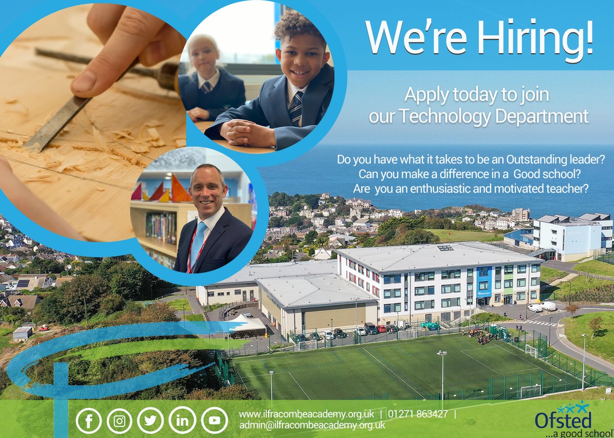 We're #HIRINGNOW for a Head of #designtechnology #teacher #teachingjobs #devonjobs #hiring #education #educationjobs #northdevon 

ilfracombeacademy.org.uk/vacancies