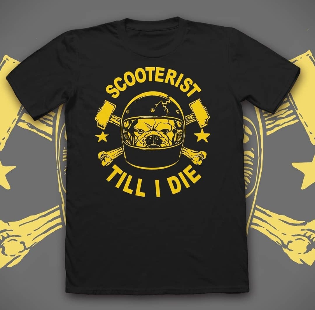 ScooterUpBCN's tweet photo. Scooterist till i die T-shirt
•
https://t.co/FFVzoXCWP1
•
•
#scooterupclothing #scooterist #scooterrally #scooterrun #vespa #lambretta #evilconduct #tillidie #bulldog #scooterboy #scootergirl #scooterclub https://t.co/G6fJEZD9iu