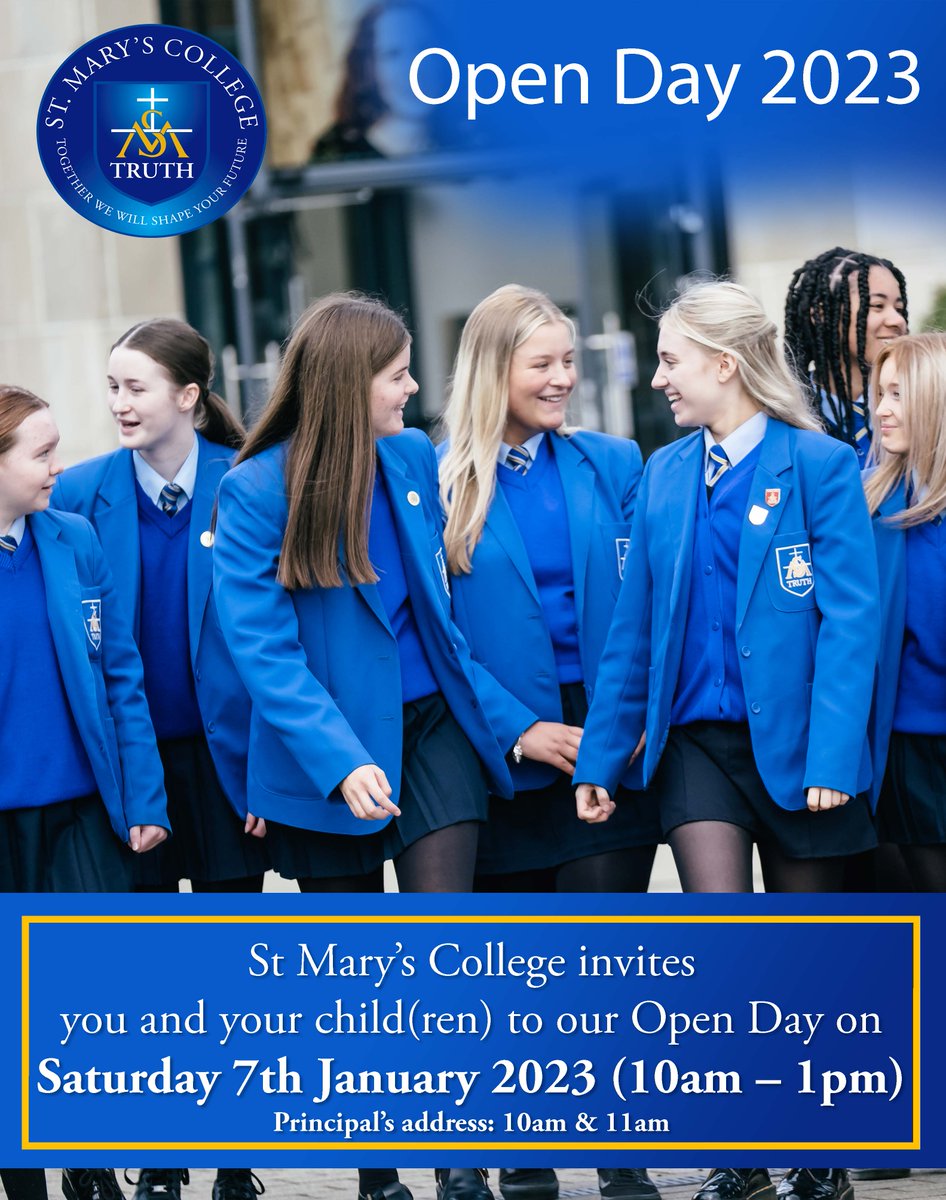 SaintMarysDerry's tweet photo. 🔵 Open Day 2023 🔵
#SMDOpenDay23 https://t.co/l99tGfItwG