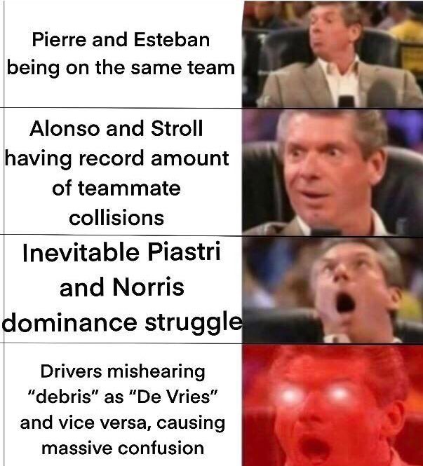 f1trollofficial's tweet photo. Potential sources of drama in 2023 https://t.co/j7YQ5vOAAj