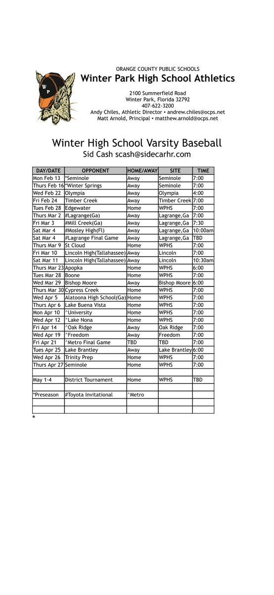 Winter Park Baseball tweet media