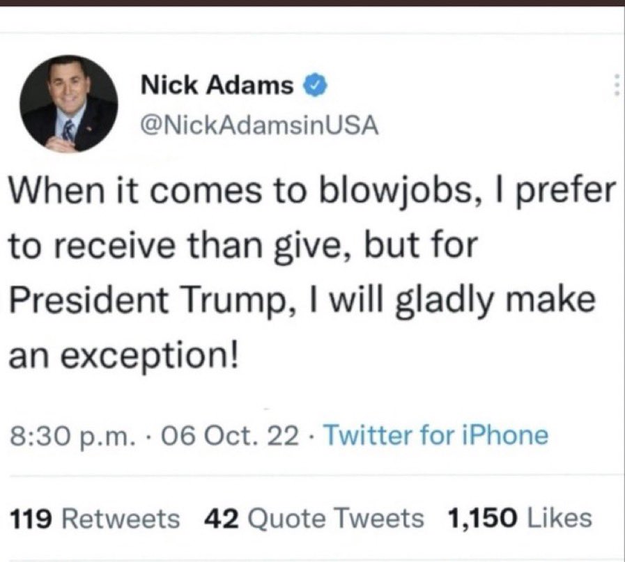 TravelHalf's tweet image. He's the only one that offers a bj to trump.