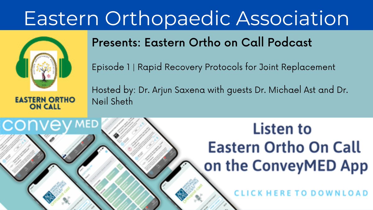 Can you believe it has been just over a year since the start of our podcast, Eastern Ortho on Call? Follow the link to catch up or relisten: bit.ly/3fon7Bj. @SaxenahipkneeMD @drmikeast @RothmanOrtho @HSpecialSurgery @PennMedicine @ConveyMed