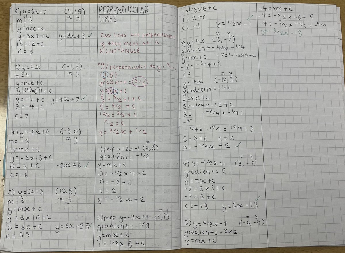 Year 11Ma1 off to a flying start this term with recapping equations of straight line. Next lesson we start looking at the equation of a tangent to a circle #proudwork #remarkable #outstanding @BroadlandsBS31