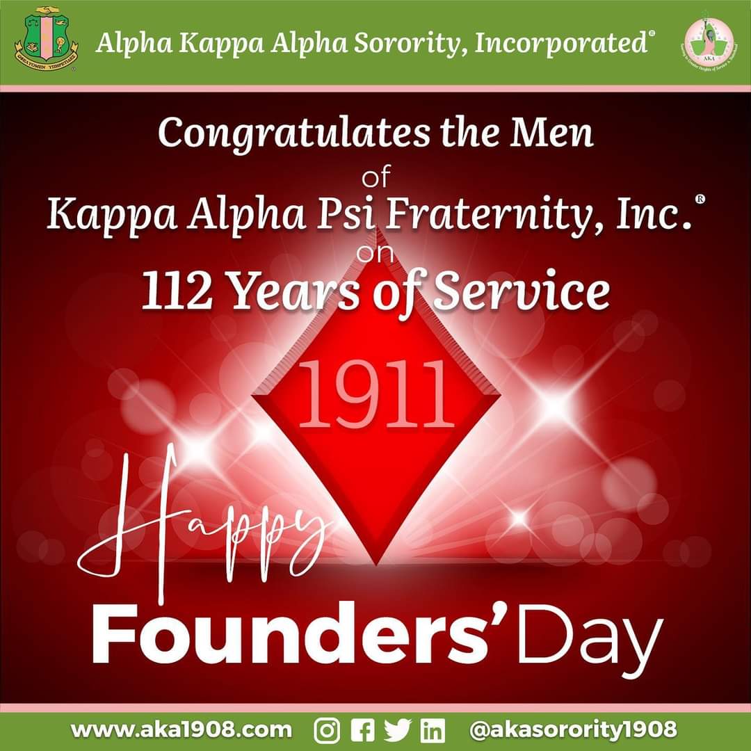 Happy 112th Founders' Day to the men of #KappaAlphaPsi Fraternity, Inc. Thank you for your service to our community. ❤️👌🏾