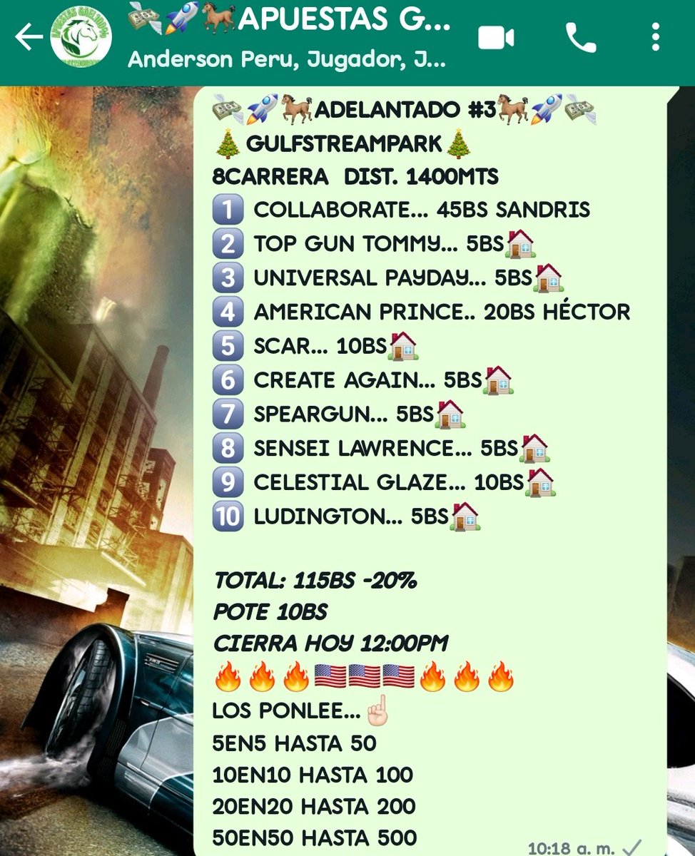 apuestasgael's tweet photo. Buenos días saliendo estos 3 rematicos para #GulfstreamPark animense 100% seriedad pago diario.... 🔥🔥🚀🚀 Y remates en vivo tbn
https://t.co/IpHiujmThq
@marrpacheco @MARCASGAEL @GonzaloSangron5 @JoseRujano1801 @PuertaAbierta_ @a_hipismo @Gatojacker1 @HipicoSol @sukoyhipico https://t.co/kfQjQo7ubK