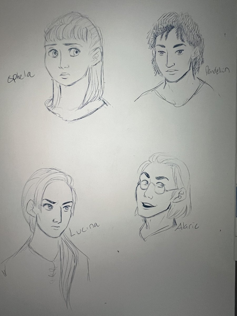 Will I ever draw more than a headshot? Probably not. Will I draw the same characters over and over? Also no. These are new characters from 2 new stories.