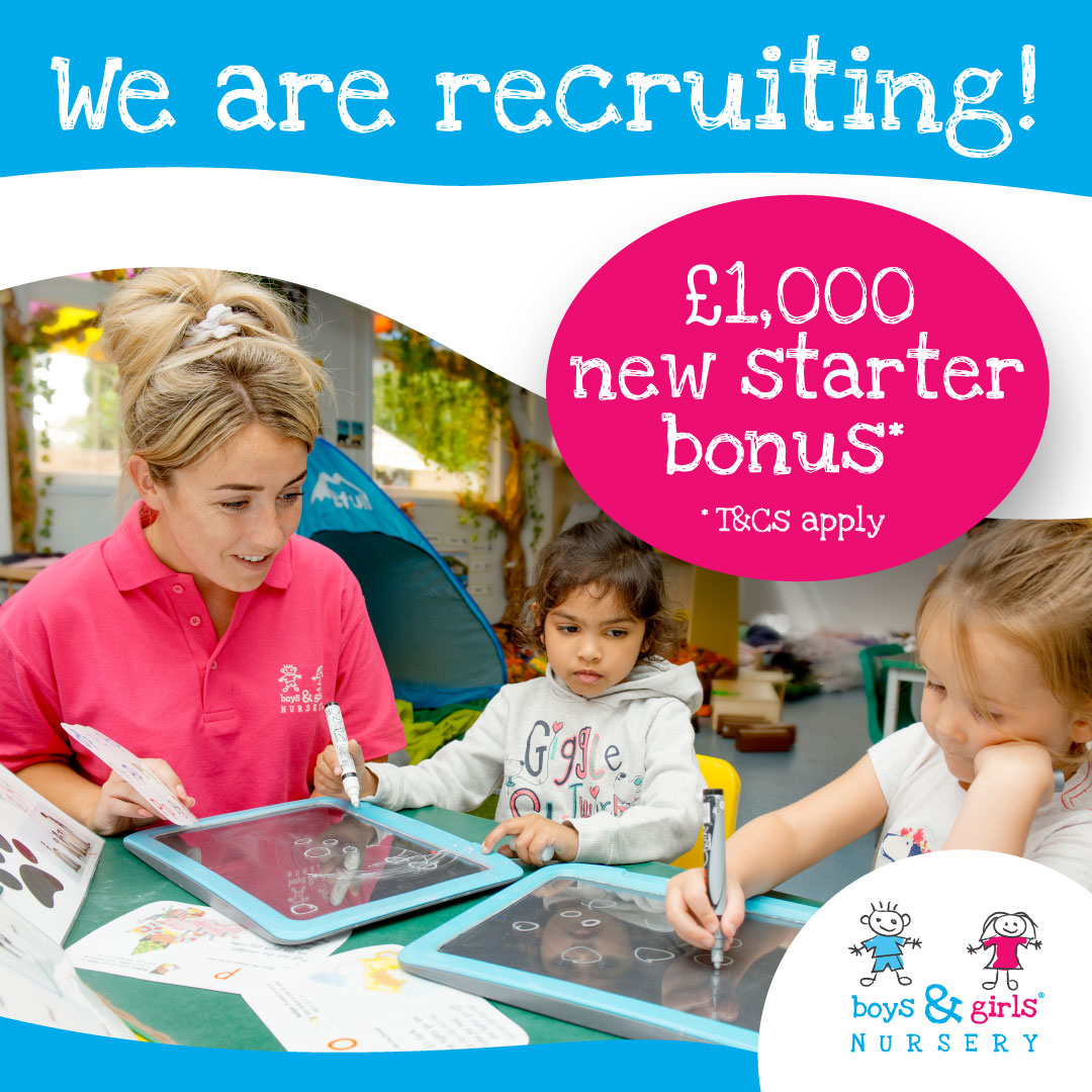 We are recruiting!

If you are interested in joining the Boys &amp; Girls team, we would love to hear from you!

See our website for a list of opportunities &amp; get in touch today

boysandgirlsnursery.com/our-team/?acti…

#expertsinchildcare #careers #joinourteam #hiringnow #recruiting