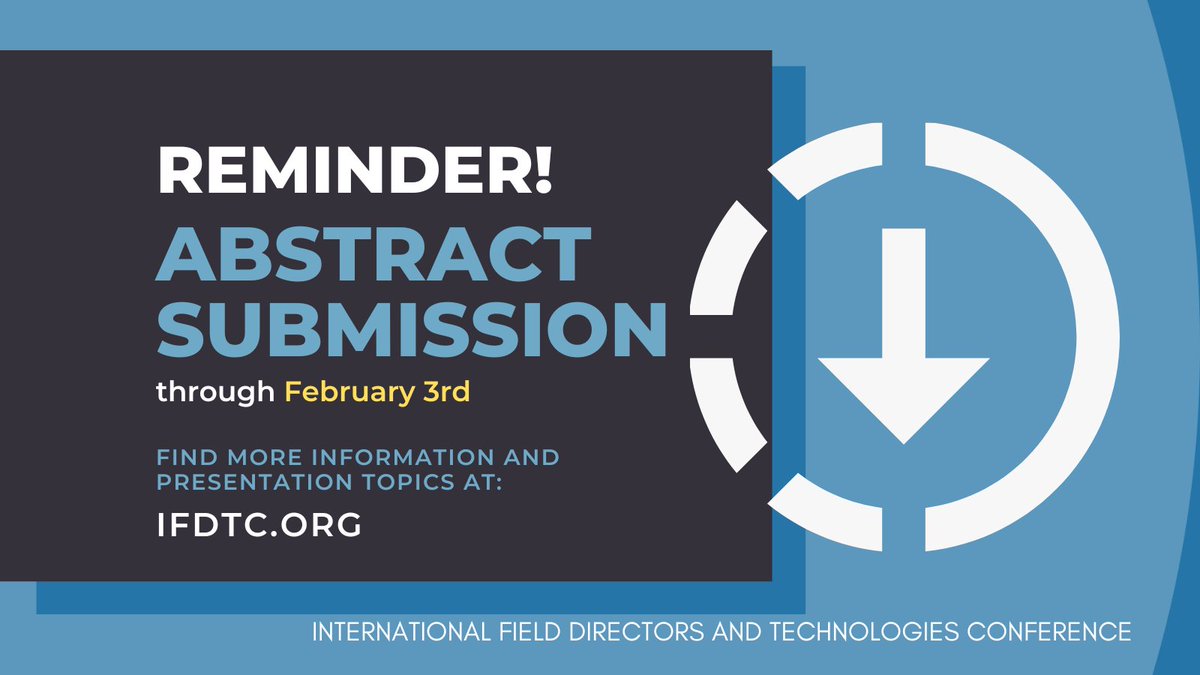 ICYMI: Abstracts for program participation is open! #IFDTC2023 will be held June 25th – 28th, 2023 in Long Beach, California. 

You can find instructions on submitting your abstract, along with suggested topics and sample abstracts on our website: ifdtc.org.