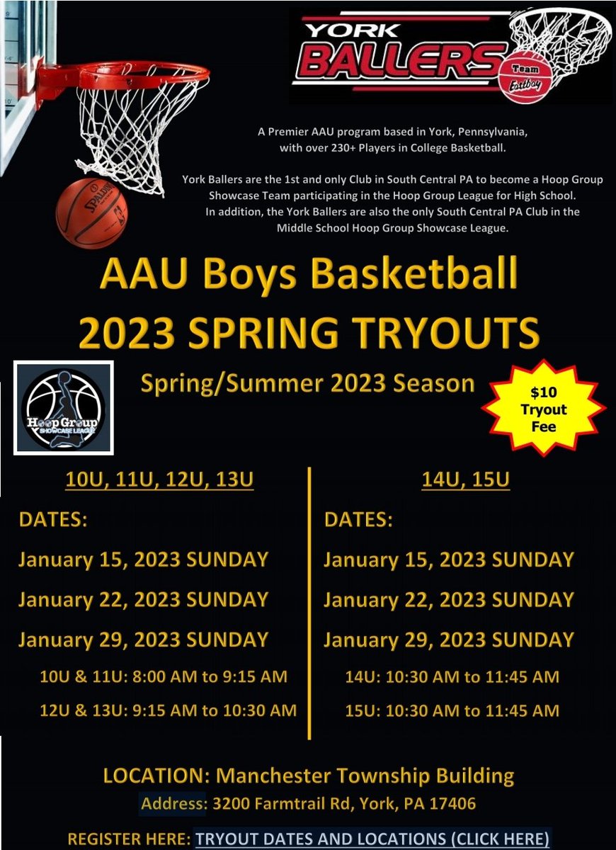 Jan 15th first day of tryouts, please register today!🏀😤💪 #yorkballers #CentralPABasketball #AAU #HOOPGROUP #SpookyNook #HGSL #TravelBasketball