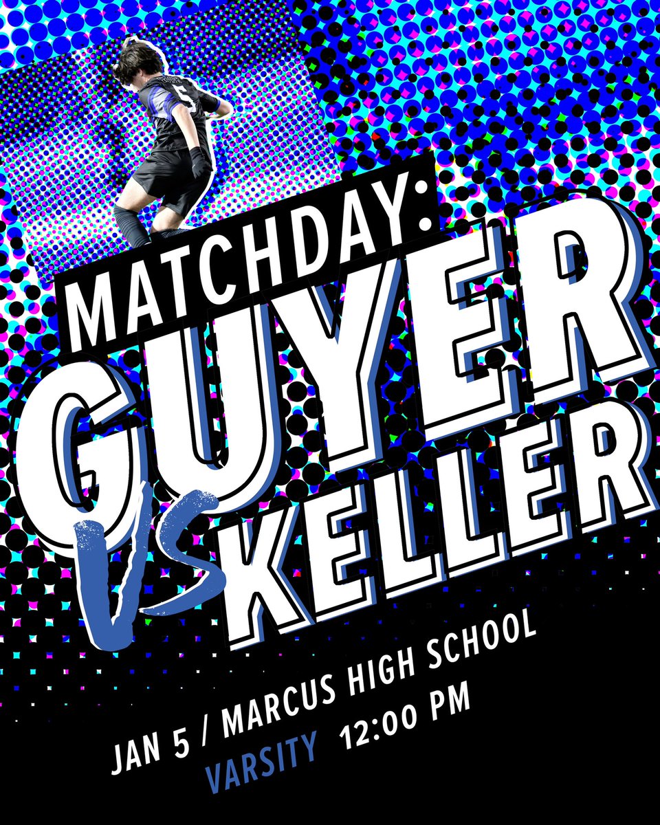 ⚽️𝗠𝗔𝗧𝗖𝗛 𝗗𝗔𝗬⚽️

Guyer Soccer begins play in the <a href="/NTXElitShowcase/">North Texas Elite Showcase</a>. 
 
🆚<a href="/KHSBoysSoccer/">KHS Boys Soccer</a> 
🏟Marauder Stadium 
⏰12:00PM
🎟 events.ticketspicket.com/agency/fbf3770…

#BurnTheShips | #LeaveALegacy