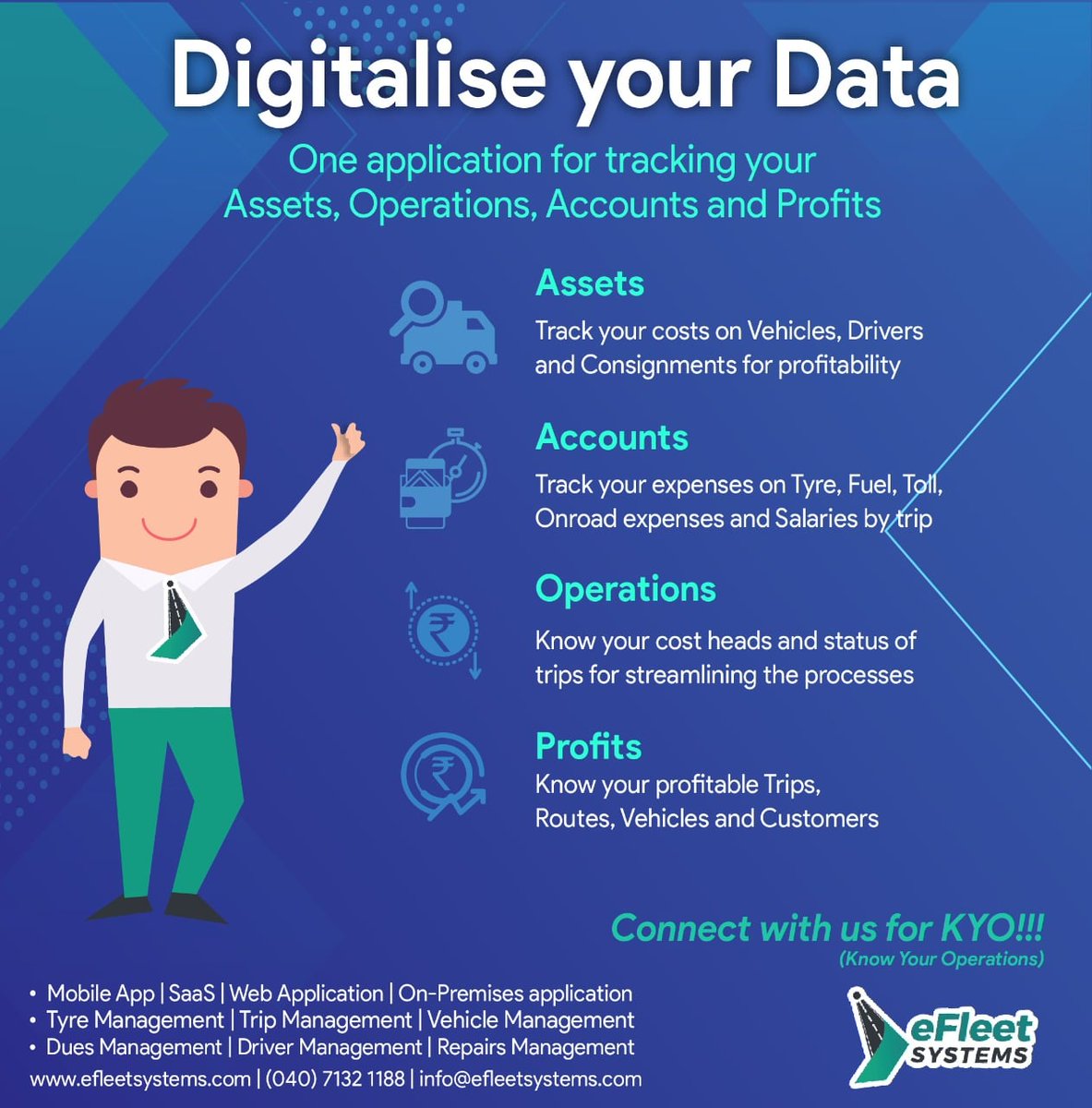 EfleetSystems's tweet photo. #Digitalization can be implemented in all corporate areas which improves operations by making them safer, faster, and more efficient.
Digitize your #data in order to keep #track of your assets, operations, accounts and profits.
#efleetsystems #logistics #trackingsolutions #fleet https://t.co/Pxnz4Pivzl