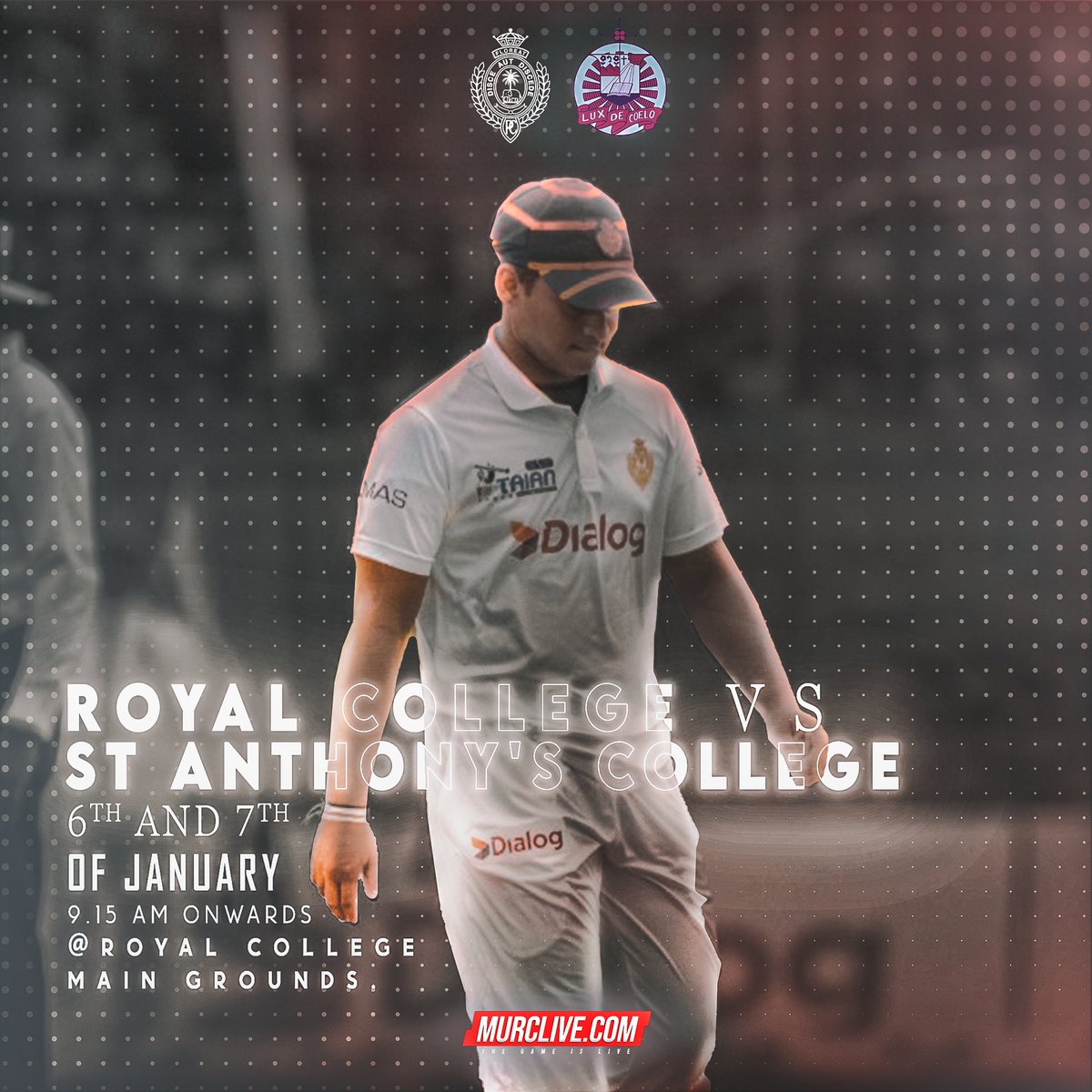 murclive's tweet photo. There is nothing impossible for those who try.

Catch the action of the 1st XI Cricket Encounter between Royal College and St. Anthony's College on the 6th and 7th of January from 9.15am onwards live!

#murclive https://t.co/UJ92niZptv