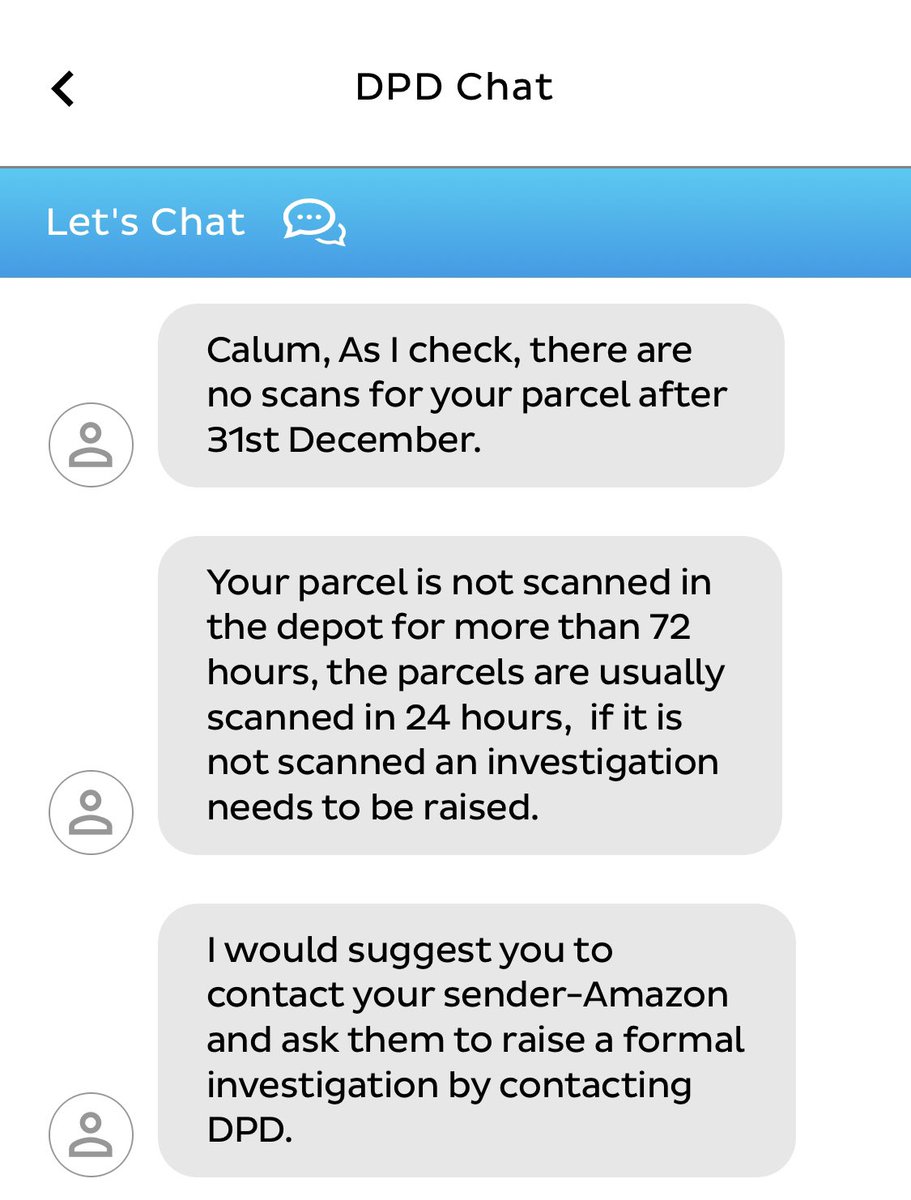 Your_Beck_n_Cal's tweet photo. @AmazonHelp Hi Bob,
#DPD say there is nothing the recipient of the package can so. It must be the sender who instigates an investigation. I have tried for days now to get more information. I have been assured it is not lost.

On #Amazon when querying the delivery, I am redirected to @ASUSUK https://t.co/nxCejR3Lgw