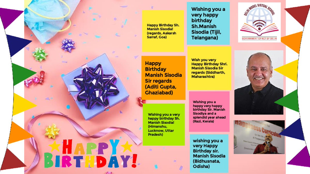 DMVS_22's tweet photo. Students of @DMVS_22 from different states of India extend their heartiest birthday wishes to you sir, @msisodia.

@Dir_Education

#dmvs #anywhereliving #anytimelearning #anytimetesting https://t.co/6OaamMtd8T