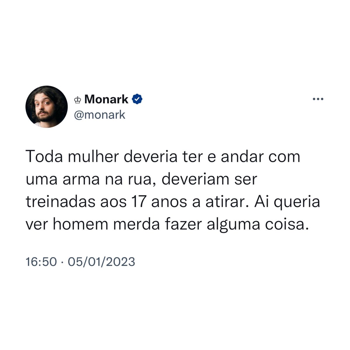 choquei's tweet photo. Impressionante o como Monark é incapaz de pensar um pouco antes de fazer um tweet… 

Que tal ensinar os homens a respeitarem as mulheres? Vamos começar por aí. https://t.co/QeF9jWsXFj