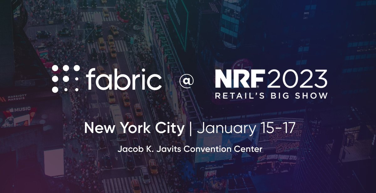 #NRF2023 is just around the corner, and we would love to see you there! Meet us at booth #1161 or schedule a one-on-one at fabric Central, your VIP club at NRF, so we can show you what our e-commerce platform can do for your business.