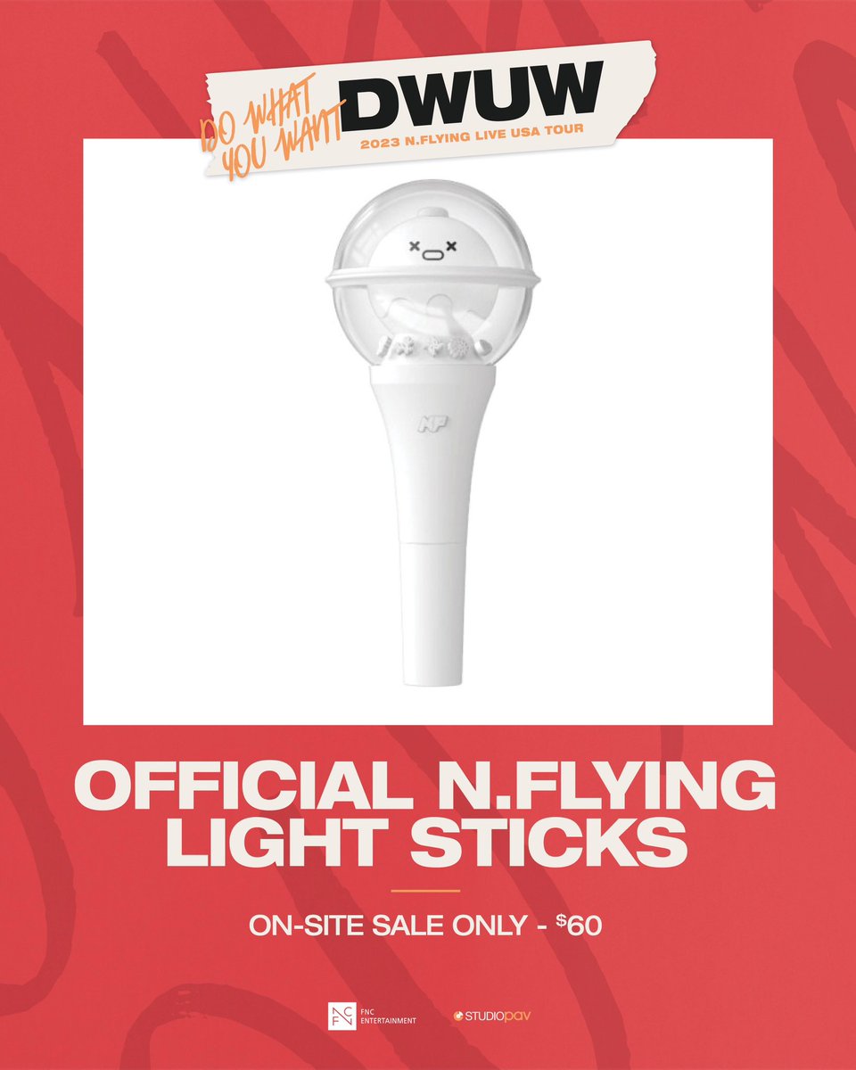 studio_pav's tweet photo. #NFia, we are adding one more piece of merchandise for you! We will be selling ✨N.Flying Lightsticks✨

Lightsticks are ONLY going to be sold at the venue on the day of the concert. There will be a LIMITED quantity available!

#NFlying #엔플라잉 #NFlyinginUSA https://t.co/IDO8lUSOhB