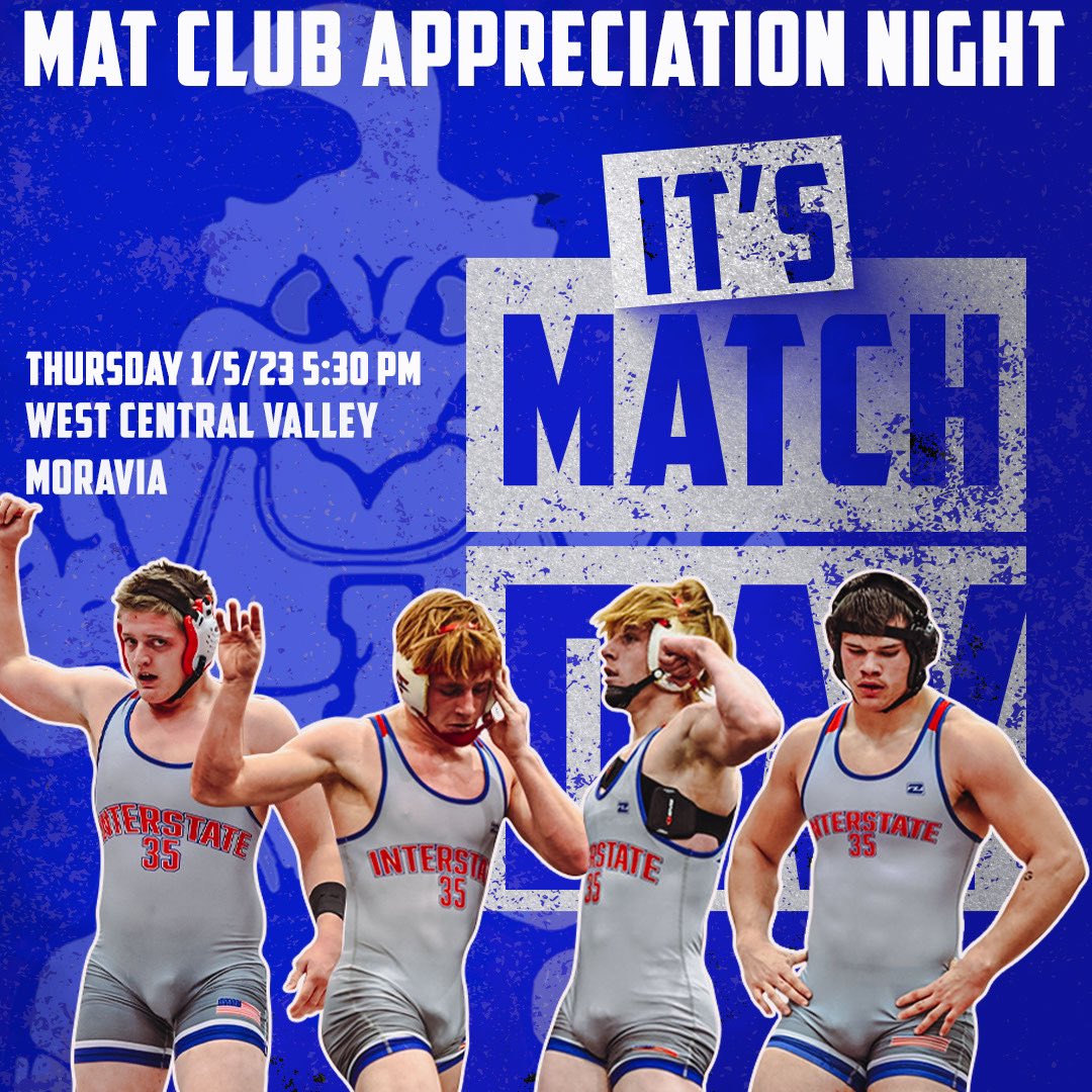 I35wrestling's tweet photo. All mat club members wearing their mat club shirt will be allowed into the dual free of charge!

Come out and support the Roadrunners as they take on Moravia and West Central Valley tonight at 5:30pm!

#PredatorMindset https://t.co/eqzkOOzURO