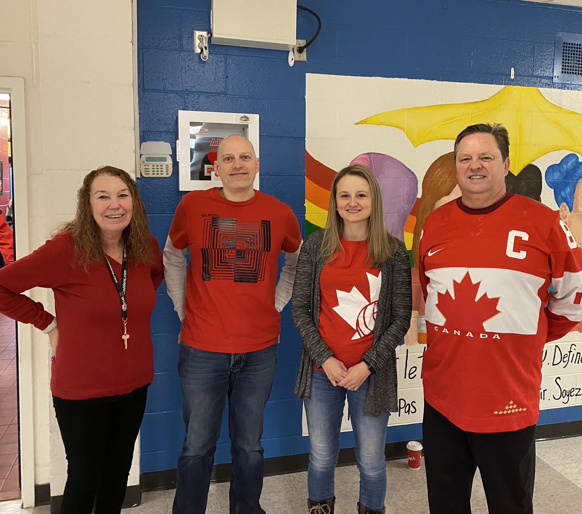 SPJH_PE's tweet photo. More school spirit today at St.Peter's Junior High to support former Python Zach Dean and @HockeyCanada as they go for @WorldJuniors gold tonight! @SPJHPythons @NLESDCA @markhmasters @teamnl #SchoolCommunity #RoleModel #PythonAlumni https://t.co/9Wn1PV2YSU