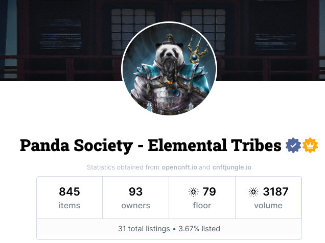 PandaSocietyNFT's tweet photo. Panda Society - Elemental Tribes are on the Rise!

Floor 79 ADA

Staking Labs by @MutantNFTs for $PANDARIUM LIVE!

https://t.co/QEjysulYh3

#LFPanda #PandaArmy #ShogunArmy #ElementalTribes #Pandamonium https://t.co/o5gGRcr1DT