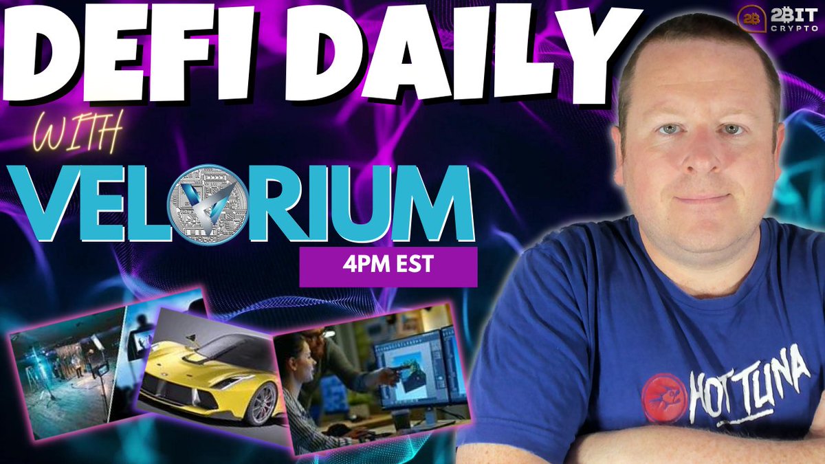 2bitcrypto_YT's tweet photo. We are LIVE talking with Al Cleary from @VeloriumCrypto

$500 to win in the stream must be

❎Follow @VeloriumCrypto
❎Follow @2bitcrypto_YT
❎LIKE &amp; RT this post
❎Be In the stream

See you 4pm EST via @YouTube

Click here for Stream : https://t.co/e8XWH4MlAE

#Crypto #DEFI #NFT https://t.co/tcyBsd9FVL