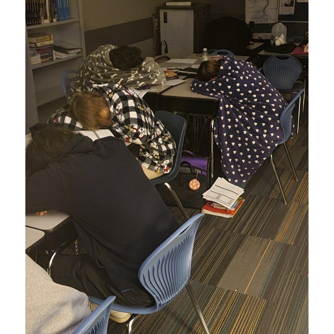 LISAWestHigh's tweet photo. Our teachers are always finding ways to engage our students...even in their sleep! Our AP Psychology class learned about the sleep cycles and performed their own sleep study!! They had to actively try to fall asleep and document their observations afterwards! #LISALearns https://t.co/yckU5Tu4wS