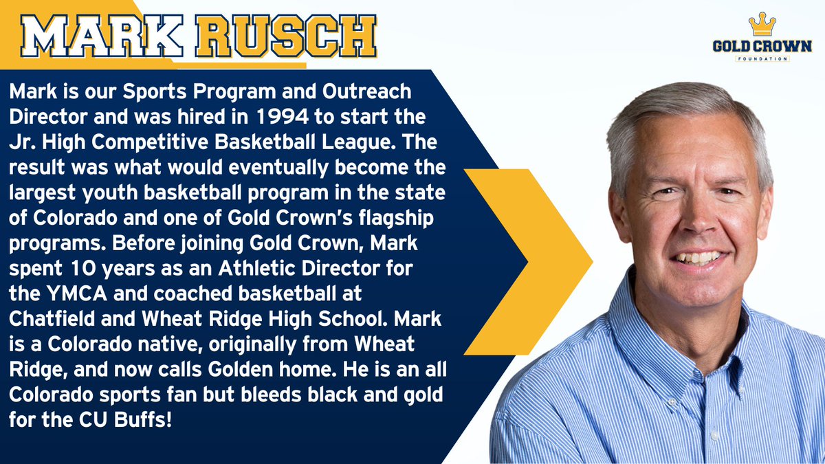 GoldCrownCO's tweet photo. Meet Mark Rusch 💛👑

#MeetTheTeam #GoldCrownStaff https://t.co/mtLXVlzESU