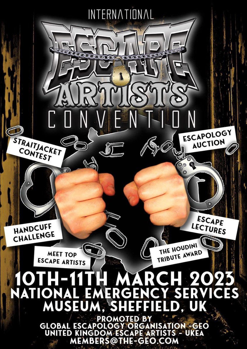 AllanJTaylor's tweet photo. Devin Stanfield - We are proud to announce our first Guest speaker, Devin Stanfield - Technical Consultant from The Illusionists and Britain’s Got Talent. #internationalescapeartistsconvention #houdini #ukea #geo #escapeartists #escapology https://t.co/KZgcki5WSu